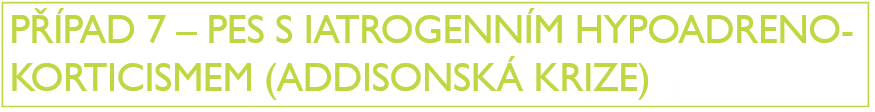 případ 7 - pes s iatrogenním hypoadrenokorticismem (addisonská krize) - cushnikgův syndrom cymedica vetoryl